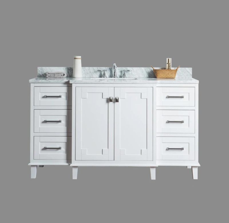 Modern Style Modular Bathroom Cabinet PVC China Supplier Matt Grey Black Lacquer Bathroom Cabinet