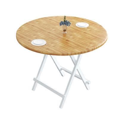 Modern Outdoor Home Furniture Folding Dining Set Portable Chair Table Wood Top Round Table for Kitchen