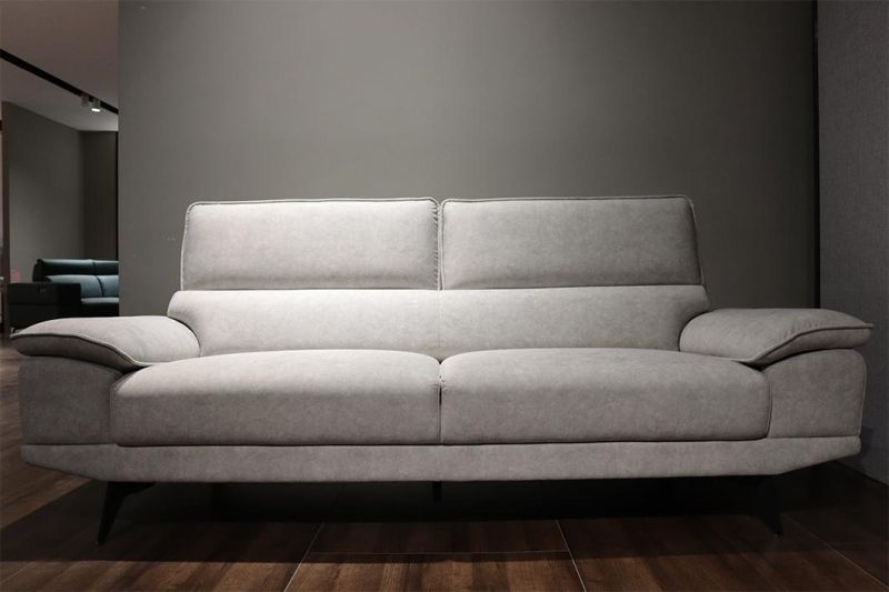 Contemporary Comfortable White Fabric Sectional Modular Sofa with Metal Leg