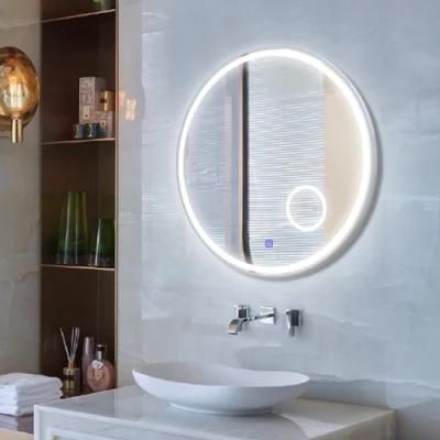 Home Decororation Round Large Illuminated Framed Bathroom LED Mirror with 3X Magnifying