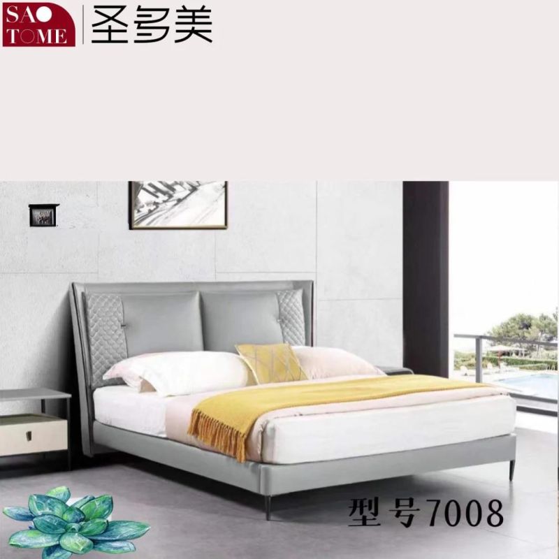 Modern Solid Wooden Home Bedroom Hotel Furniture Sofa Double King Bed