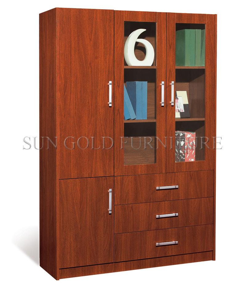 Modern Glass Door Filing Cupboard Durable New Office Furniture Executive File Storage Cabinet