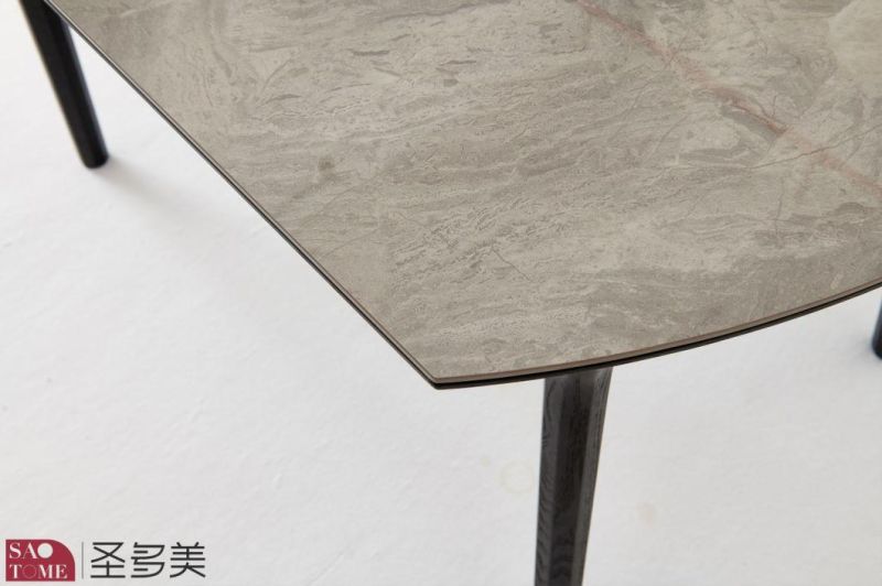 Modern Style Design Extendable Dining Table Metal Slate Dining Table