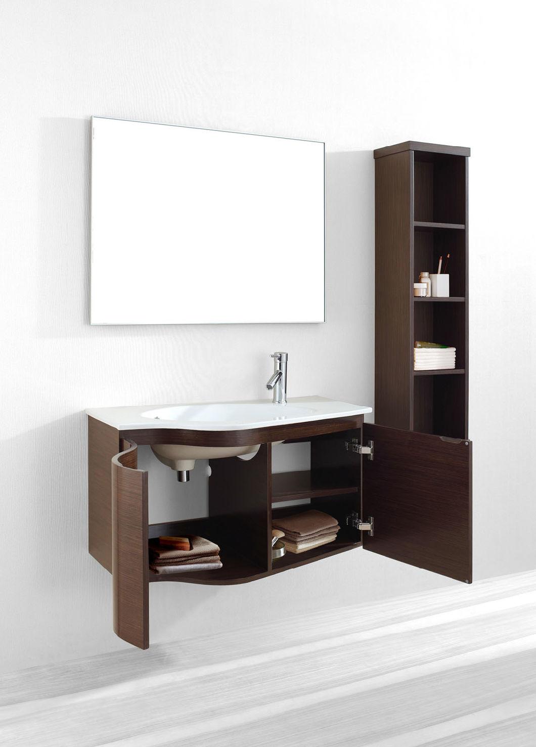 Wall Mounted Bathroom Vanity Wholesale Hanging Curved Bathroom Vanity with Mirror Hotel Bathroom Furniture