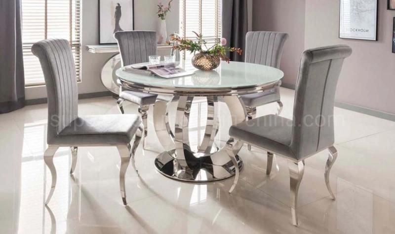 Modern Style House Furniture Mirrored Tempered Glass Dining Table