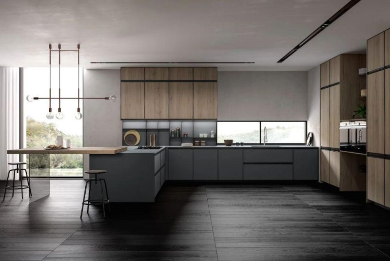 China Manufacturer Wholesale Italian Style PETG Finish Kitchen Cabinet