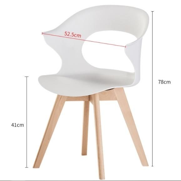 Dining Room Restaurant Furniture Wooden Legs PP Modern White Plastic Dining Chairs