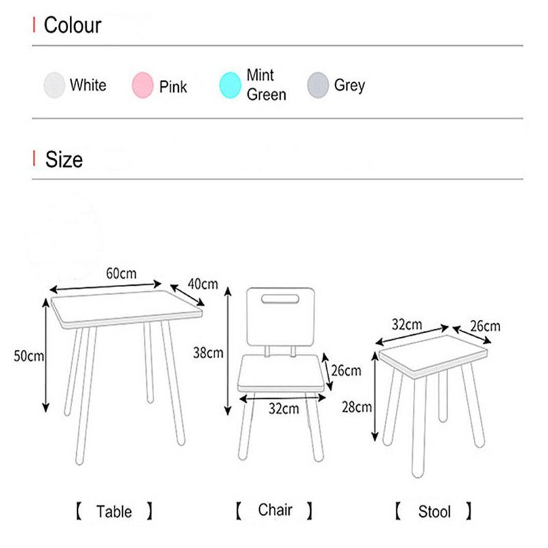 High Quality Kids Table and Chair Set Square Desk Preschool Furniture