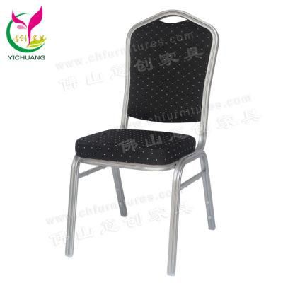 Yc-Zg30-03 Silver Frame Paint Black Fabric Banquet Chair in Hotel