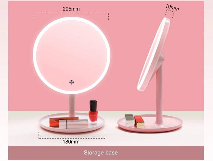 High-End LED Portable Makeup Mirror with Detachable Handle Handheld Mirror