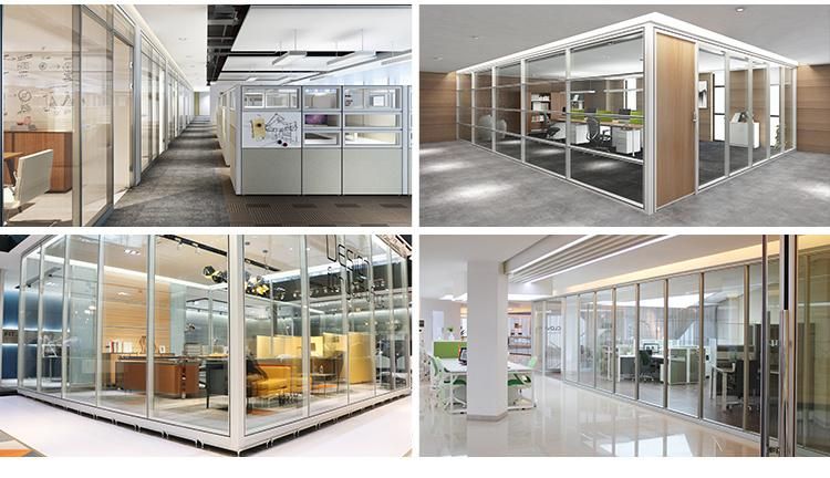 Wholesale Metal Partition Manufacture Indoor Glass Glazed Wall Soundproof Office Furniture