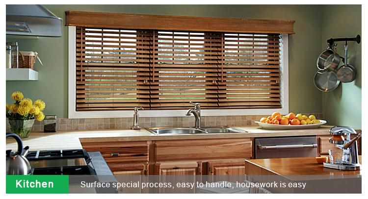 Type of Office Window Curtain 35mm Pull Cord Bass Wood Classic Horizontal Window Venetian Blinds for The Living Room