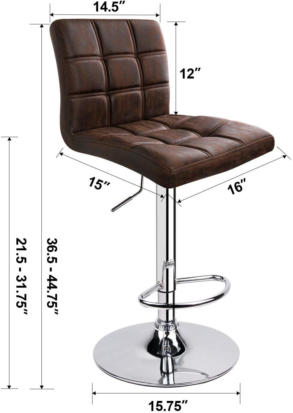 Hot Sell PU Leather Modern Height Adjustable Swivel Kitchen Breakfast Stools Leather Bar Chair