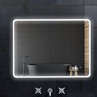 Hotel Bathroom Anti Fog IP 44 Waterproof 3000K-6000K High Lumen LED Lighted Bathroom Mirror with Touch Button