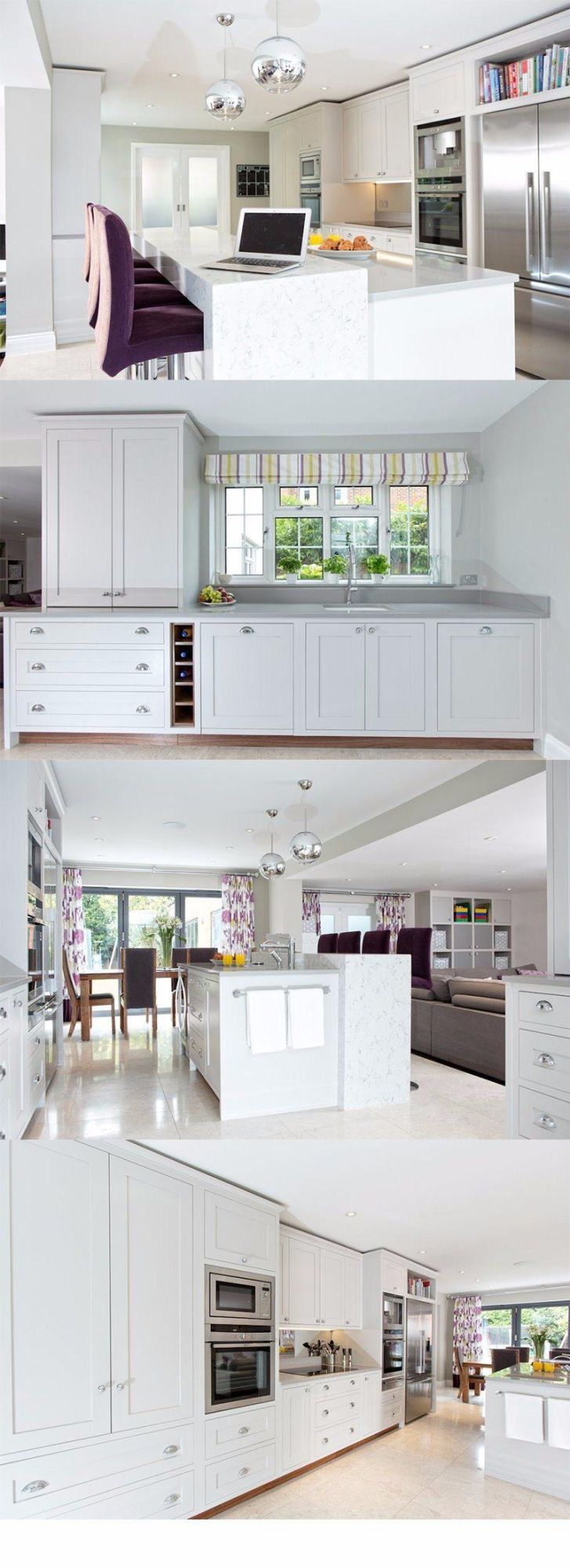 White Lacquer Kitchen Furniture in Living Room