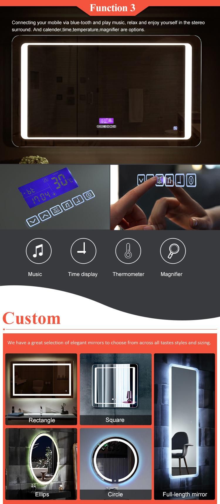 LED Bathroom Mirror Defogging Smart Touch Mirror