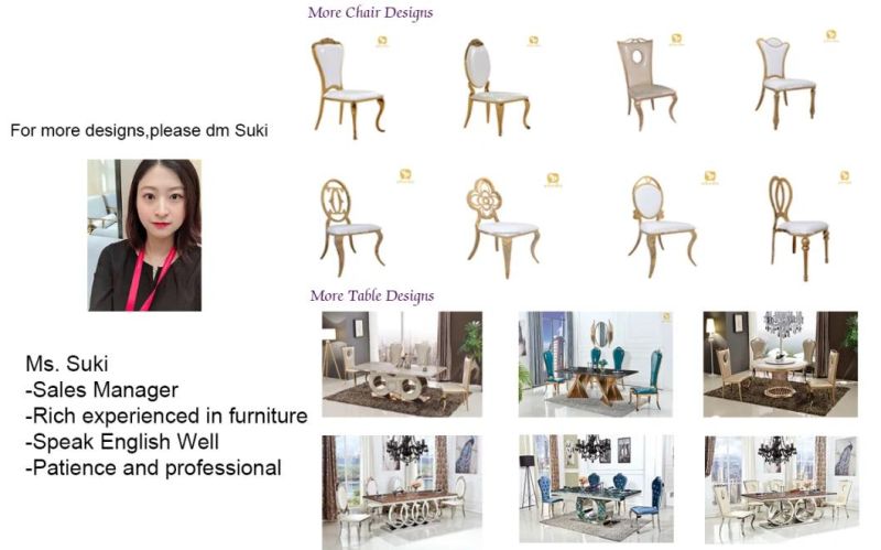 Wholesale Popular Wedding Event Party Stacked Gold Stainless Steel Dining Chair