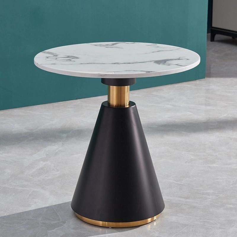 Modern Furniture Carbon Steel Matt Marble Rock Beam Dining Table