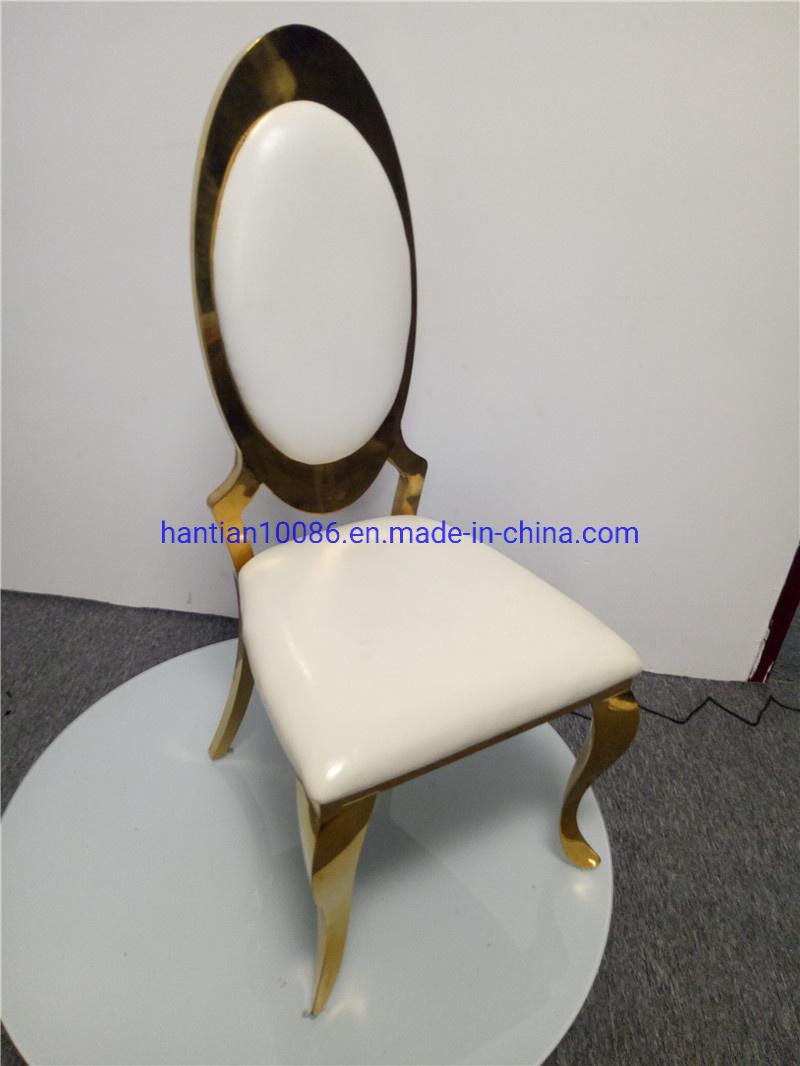 Foshan Factory New Trending Gold Stainless Steel Wedding Banquet Dining Chair