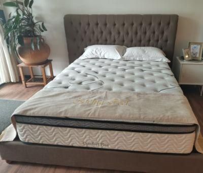 Customized Modern Furniture Pillow Top Gel Memory Foam Pocket Spring Mattress with Latex Eb15-18 Kind Bed Mattress for Home and Hotel Bedroom