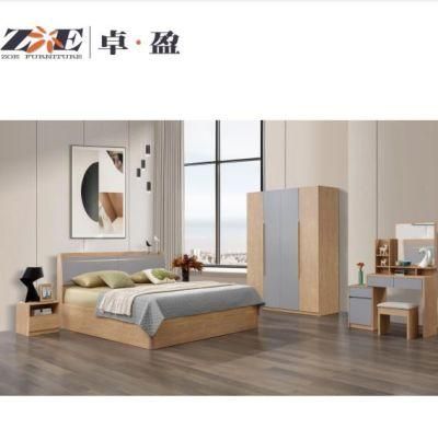 Modern Chinese Home Furniture Wooden MDF Storage Bedroom Furniture Sets with King Size Bed