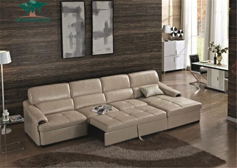 Multifunctional Home Living Room Modern Furniture Fold out Leisure Leather Sofa Bed