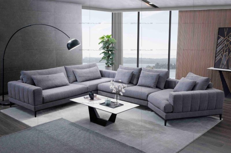 China Manufacturer Latest Newly Modern Furniture Genuine Fabric Sofa Set Furniture GS9007