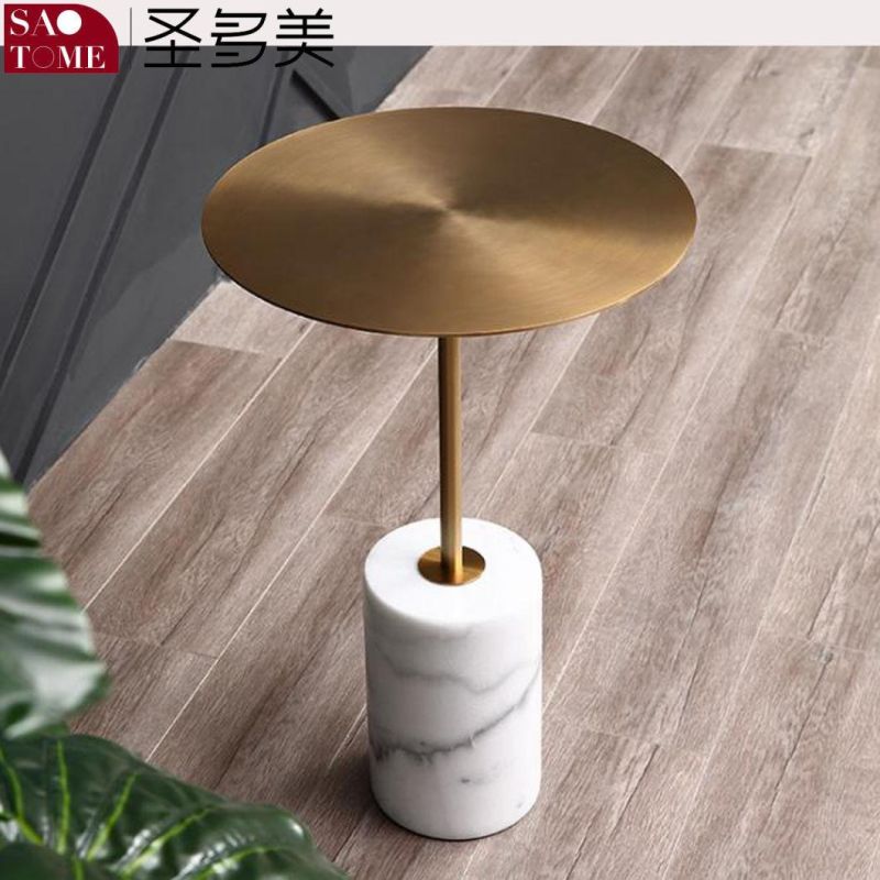 Modern Minimalist Stainless Steel Base Slate Countertop Side Table Coffee Table