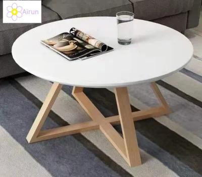 Nordic Solid Wood Coffee Table Modern Minimalist Round Mini Wood Table