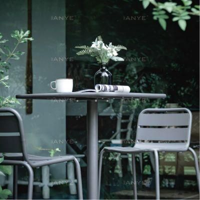 Modern Design Dark Grey Steel Bistro High Table and Chair Outdoor Bar Bistro Furniture Set