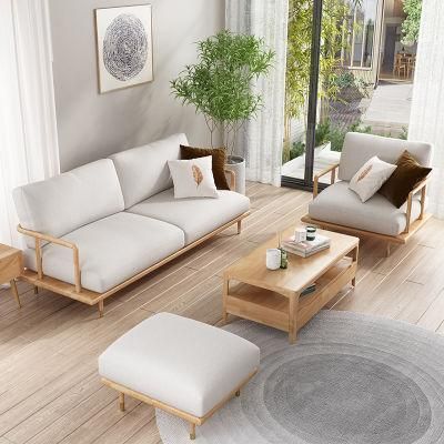 Nutural Style Wood Frame Sofa Living Room Modern Sofa Sets