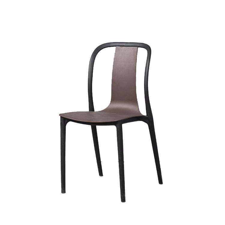 Modern Simple Outdoor Colorful Design Fashion Restaurant Furniture Armless Leisure Stackable Plastic Dining Chairs