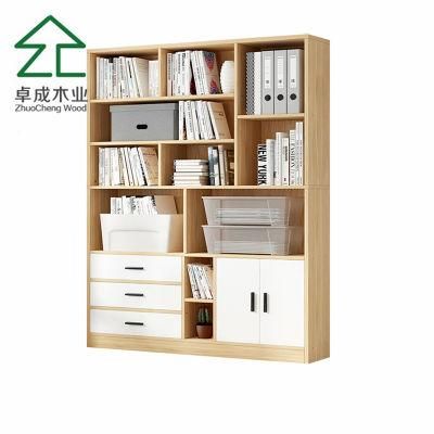 Oak Cbinet Carcass Bookshelf with Three White Drawers