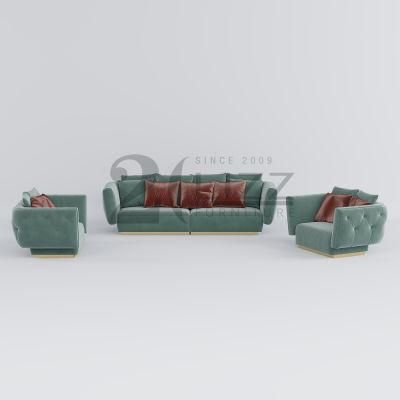 European Modern Style Velvet Home Furniture Leisure Sectional Fabric Sofa with High Quality