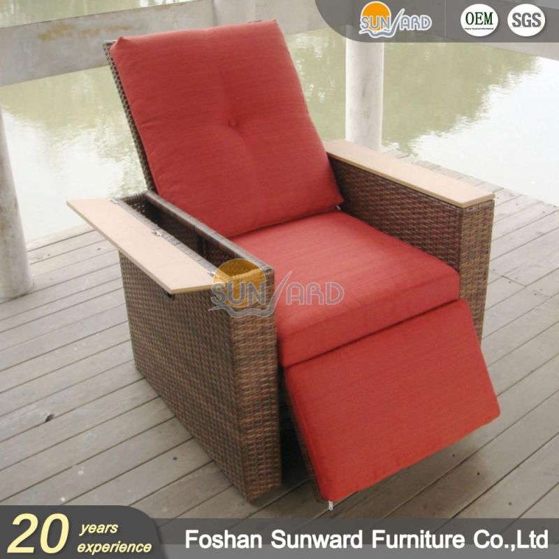 Newest Design Outdoor Chinese Aluminium UV Resistance Garden Hotel Resort Villa Home Patio Woven PE Wicker Rattan Modern Balcony Backrest Adjustable Sofa