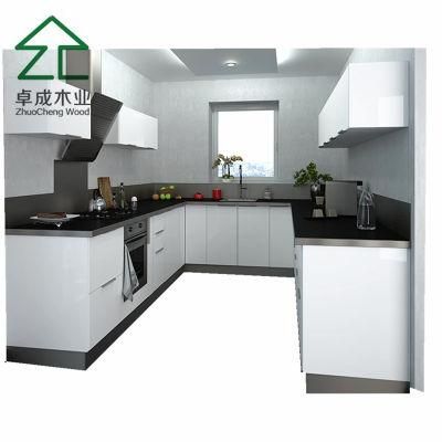 White Color MDF PVC Kitchen Cabinet with Hinge