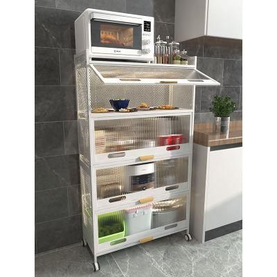 Household Cabinet Kitchen Shelf Multi-Layer Storage Cabinet Microwave Dishes Chopsticks Storage Rack