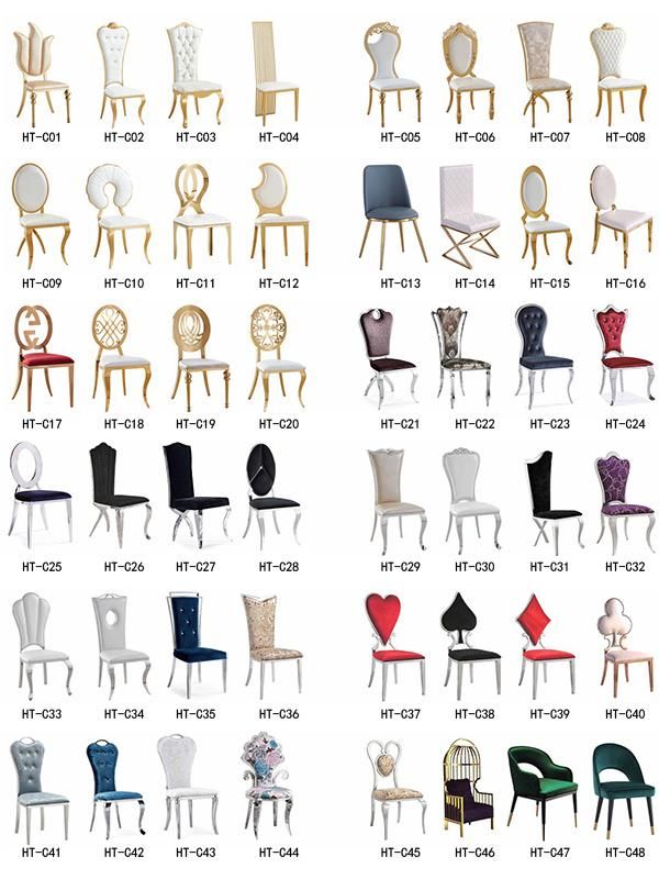 Wholesales Factory Furniture Chair Silla De Boda Banquet Circle Back Seat White Dining Chair Gold Metal Legs Colorful PU Cafe Wedding Chair