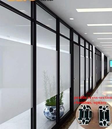 Customization Modern Design Aluminium Frame Office Glass Wall Partitions