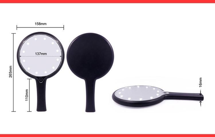 LED Handheld Makeup Vanity Hand Held Cosmetic Mirror