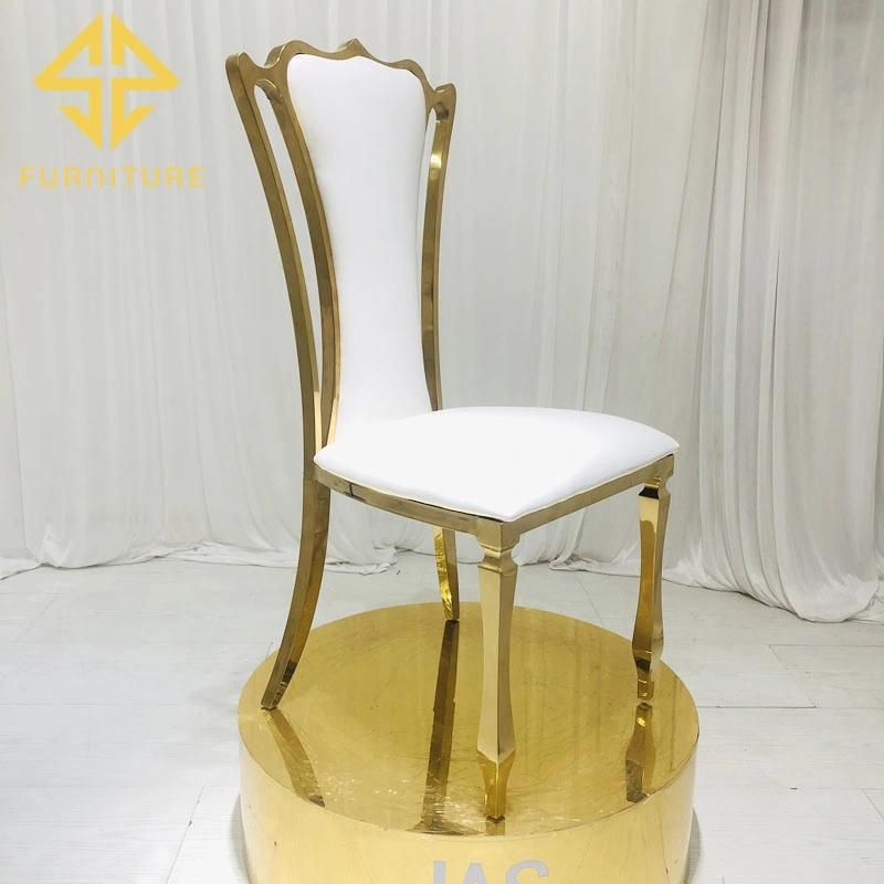 Fashionable Hot-Selling high Back Stainless Steel Dining Chair Hotel Furniture Wedding Events Used