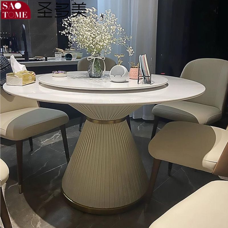 Modern Round Carton Packed Oval Marble Dining Table