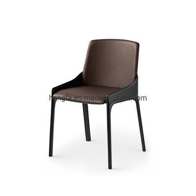 Modern China Wholesale Good Quality Leather Armrest Steel Dining Chairs