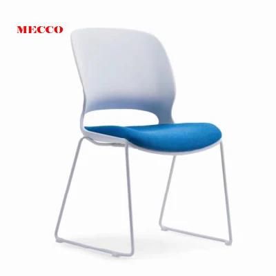 Mesh Seat Pad Meeting Room Metal Office Chairs No Wheel Armrest School Meeting Training Room Chairs