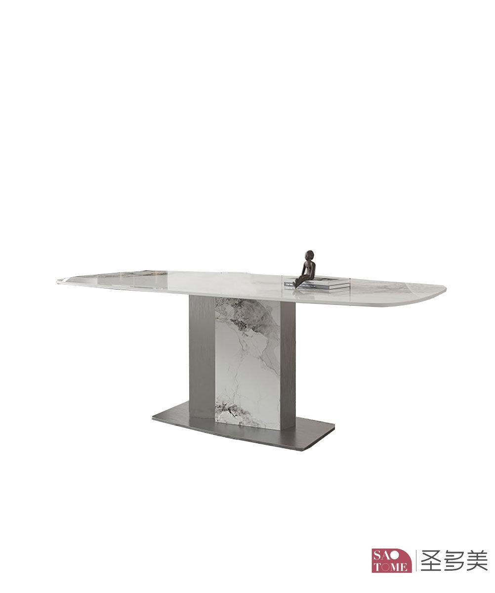 Modern Extendable Living Room Rock Board Furniture Four Legged Metal Dining Table