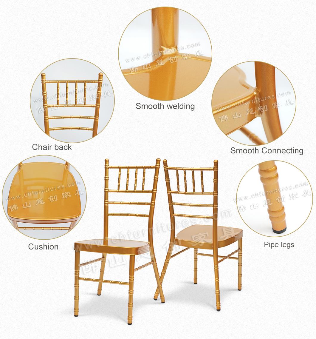 Yc-A80-01 Hot Selling 2020 Stacking Gold Metal Chiavari Chair for Wedding