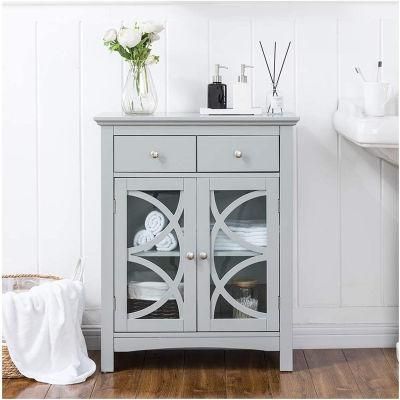 Modern Gray with Drawers and Doors 32.5 Inch Freestanding Wooden Storage Cabinet 0249