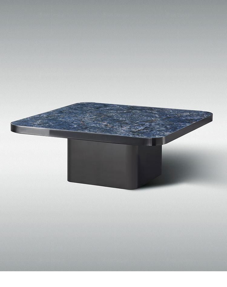 Home Furniture Titanium Rectangle Grey Marble Sintered Stone Coffee Table