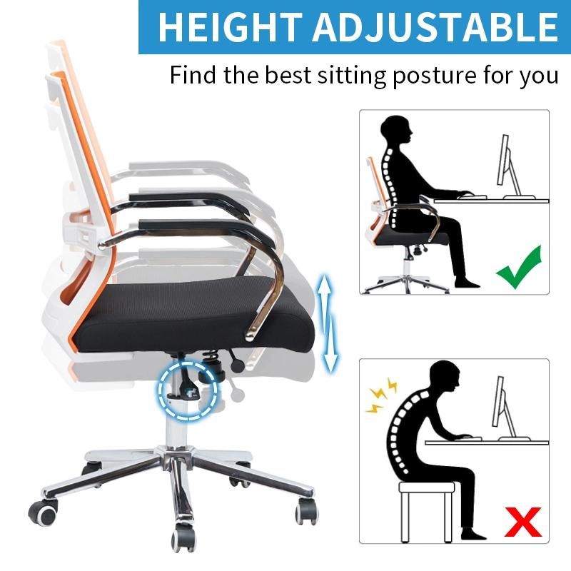 Adjustable Executive Cushionfull Mesh Armrest Modern Style Furniture Offical Office Ergonomics Chairs