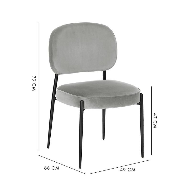 New Product Armless Modern Dining Chair Comfy Velvet Chairs